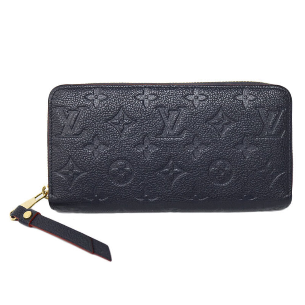 Louis Vuitton Zippy Wallet Monogram Empreinte Leather Navy Blue Rouge Red
